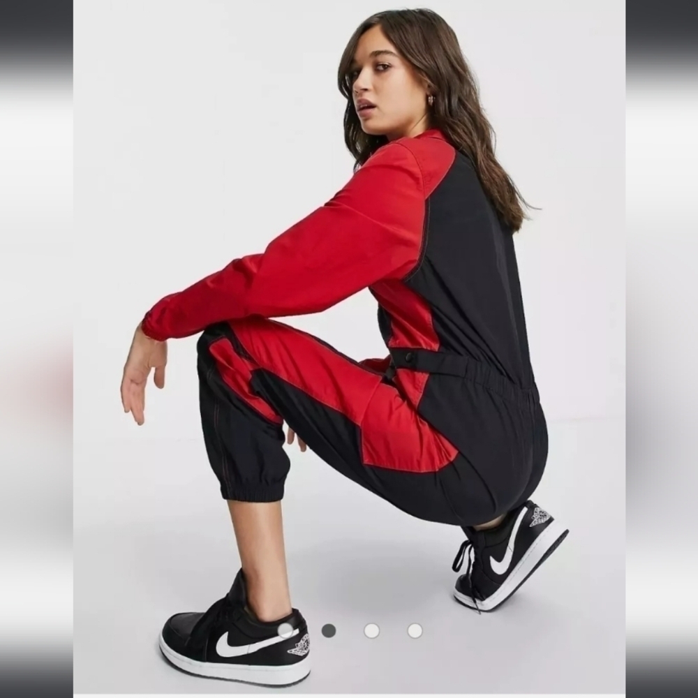 NWT Jordan Flight Jumpsuit Womens Red Black Lightweight Activewear Plus Size